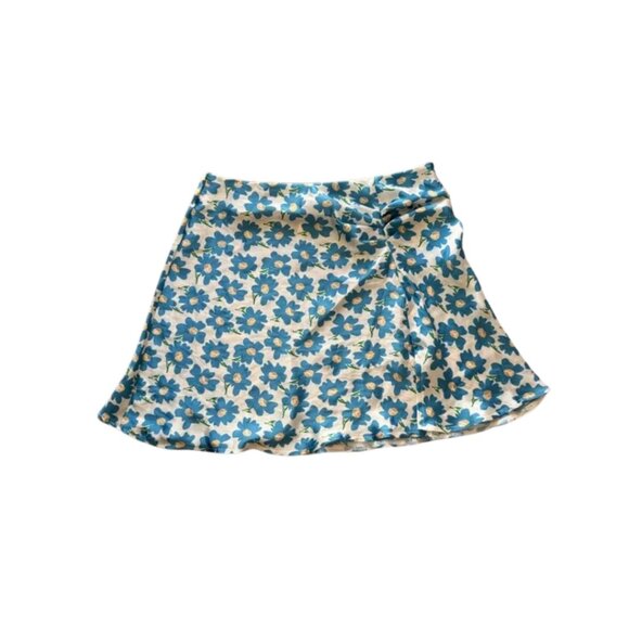 Free People Blue and White Floral Silk Skirt - Picture 1 of 7